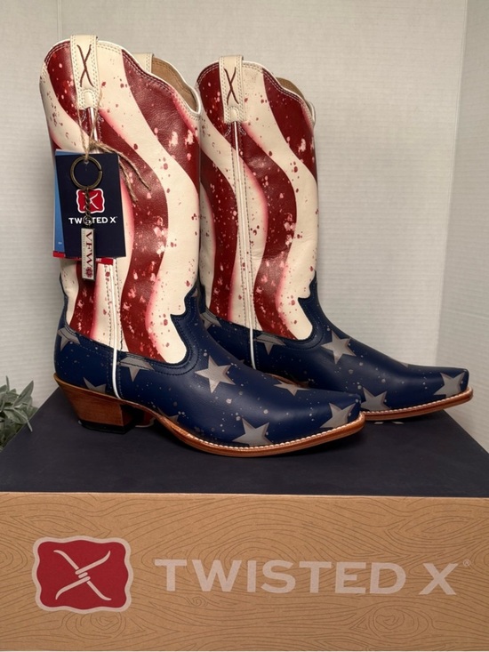 Twisted X Shoes - Twisted X Women's Steppin' Out Western Boots American Flag Snip Toe Size 10B USA